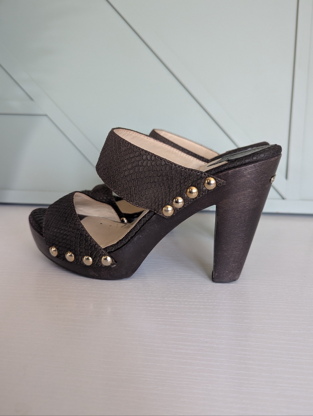 Jimmy Choo Ulrika wooden platform slides sandals - Picture 2 of 13